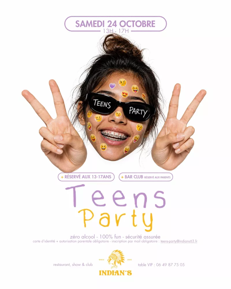Affiche de la soirée « Teens party »