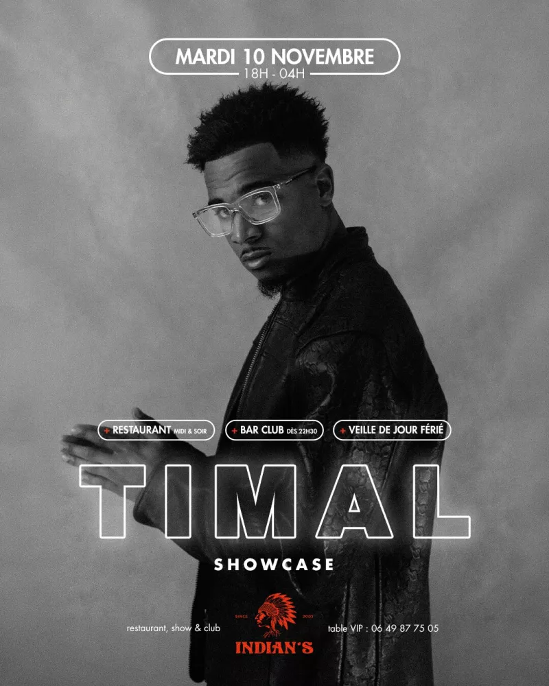 Affiche de la soirée « Timal en Showcase »